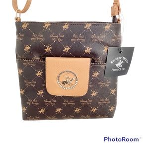 Beverly Hills Polo Club Women Brown Crossbody Bag One Size New With Tags